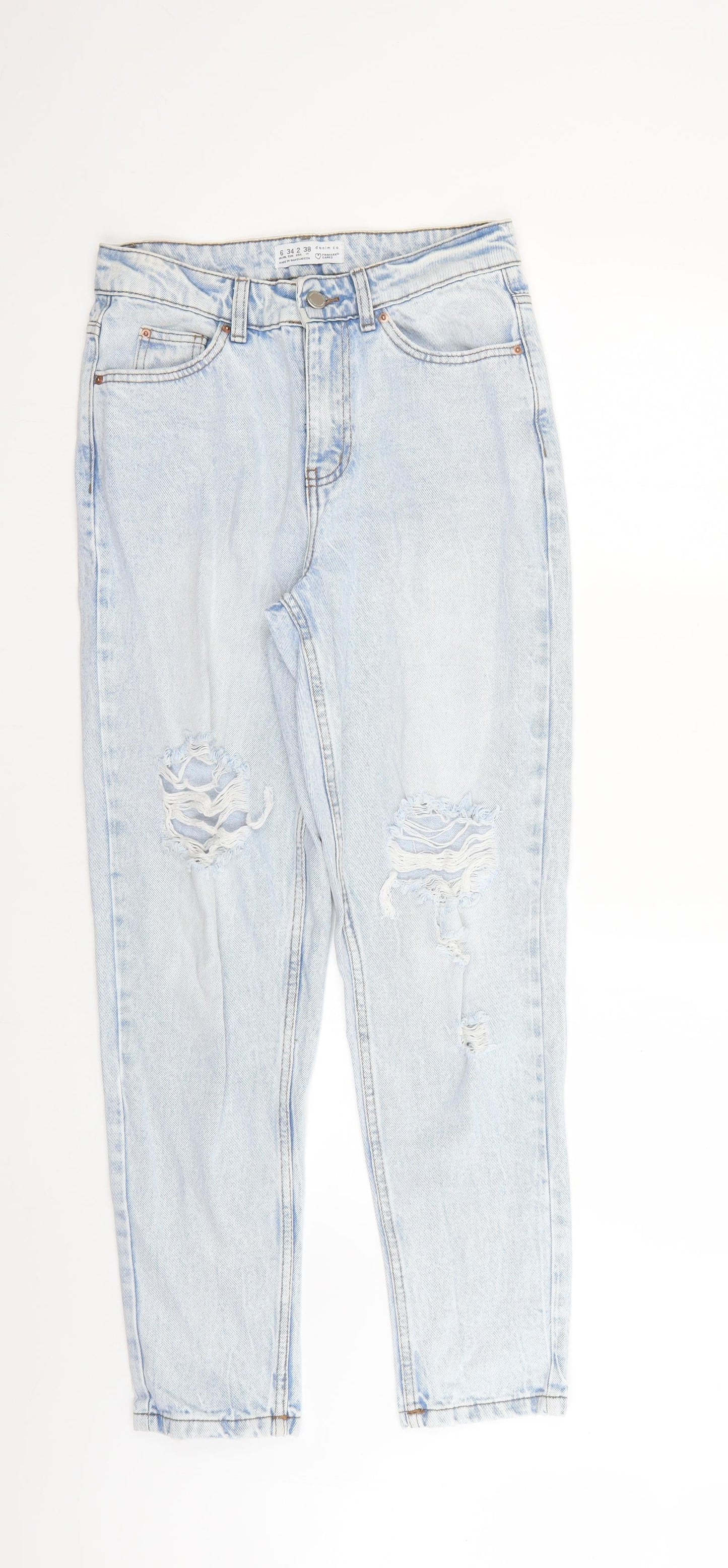 Denim & Co. Womens Blue   Skinny Jeans Size 6 L28 in