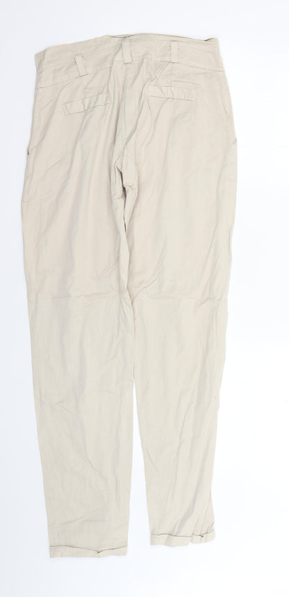 Womens UK Size M Preworn Regular Fit  Beige Trousers