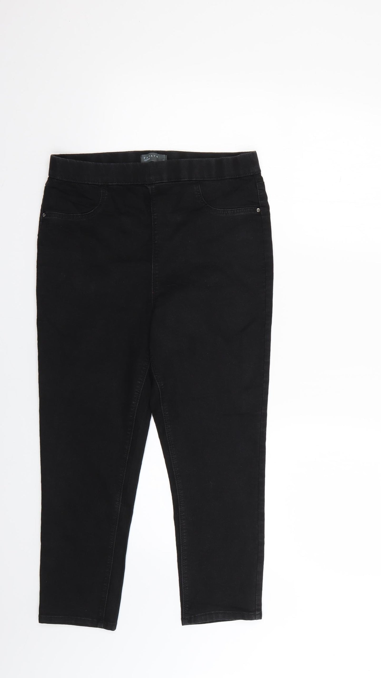 Womens UK Size 10 Papaya Regular Fit Skinny Black Jeans