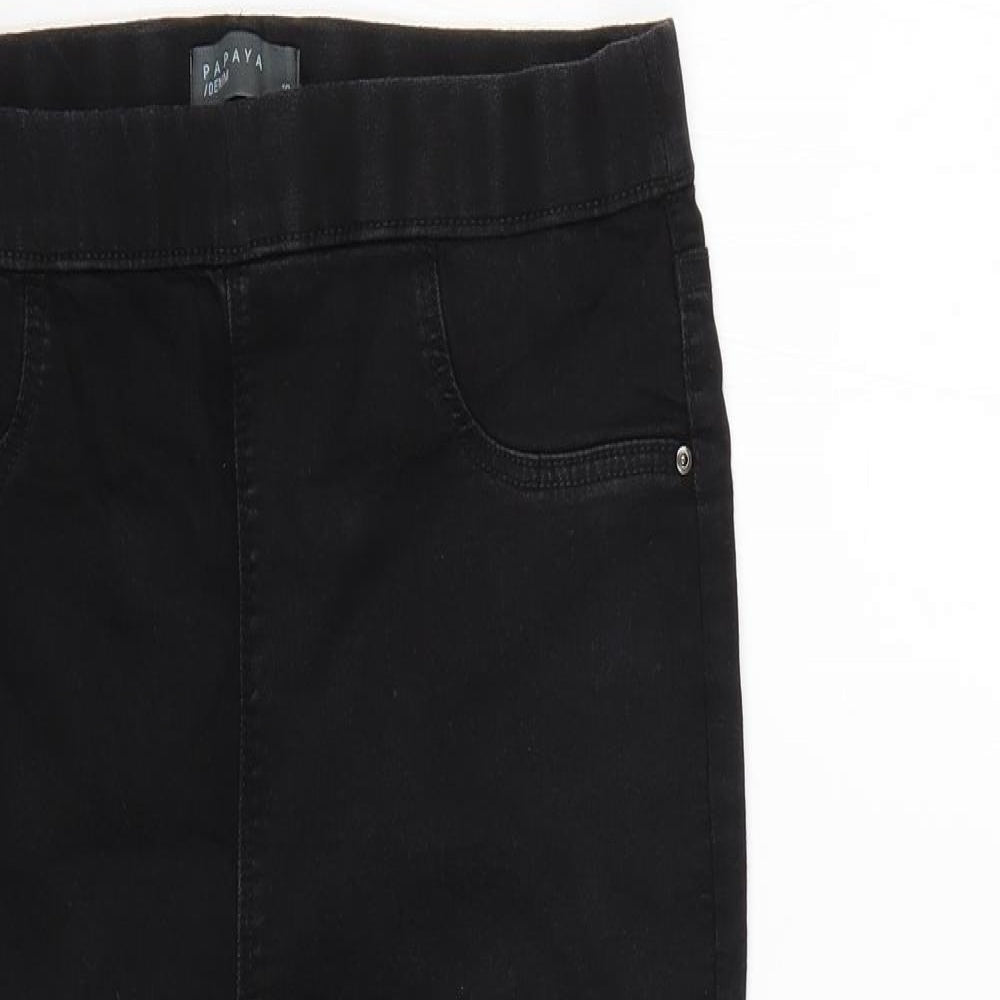 Womens UK Size 10 Papaya Regular Fit Skinny Black Jeans