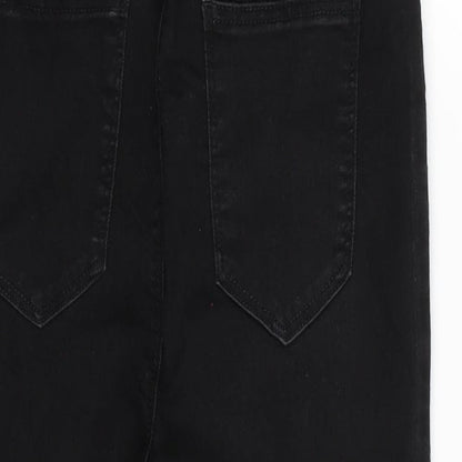 Womens UK Size 10 Papaya Regular Fit Skinny Black Jeans