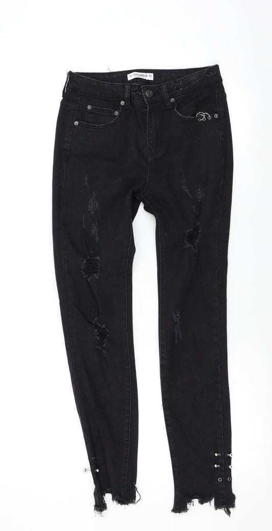 Pull&Bear Womens Black   Mom Jeans Size 34 L27.5 in