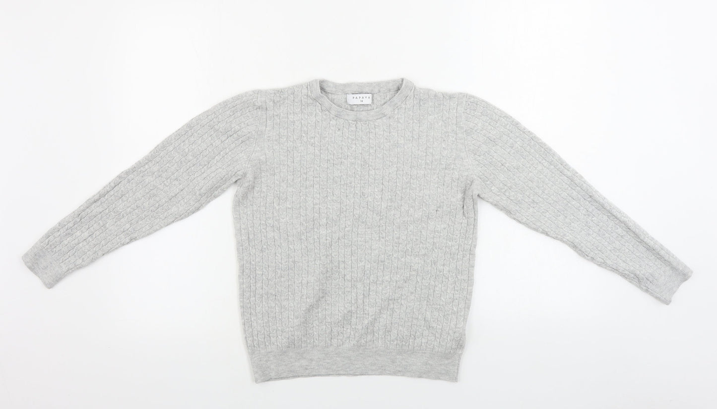 Womens UK Size 14 Papaya Grey Pullover Jumper