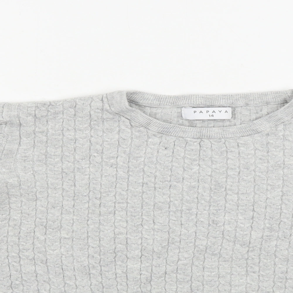 Womens UK Size 14 Papaya Grey Pullover Jumper