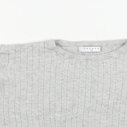 Womens UK Size 14 Papaya Grey Pullover Jumper