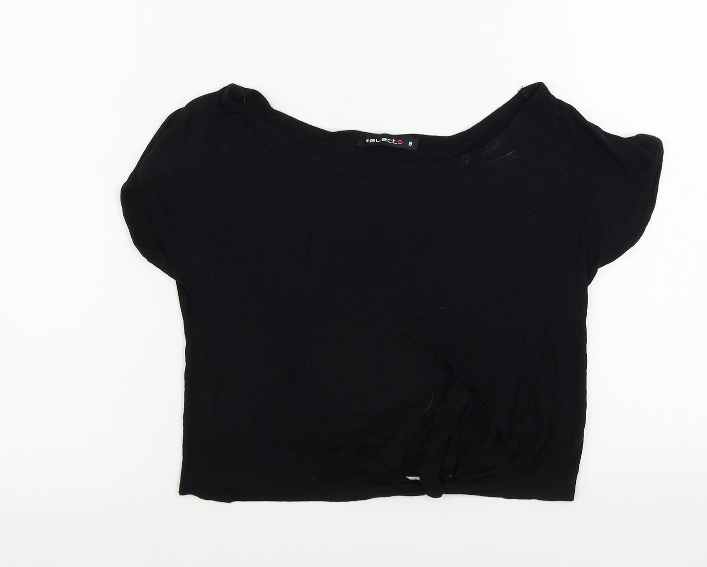 Womens UK Size 8 Select Black Basic T-Shirt