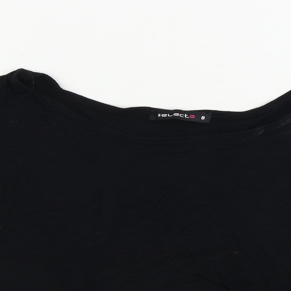 Womens UK Size 8 Select Black Basic T-Shirt