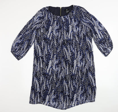 H&M  Womens Blue Animal Print  A-Line  Size 10