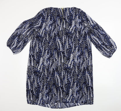 H&M  Womens Blue Animal Print  A-Line  Size 10