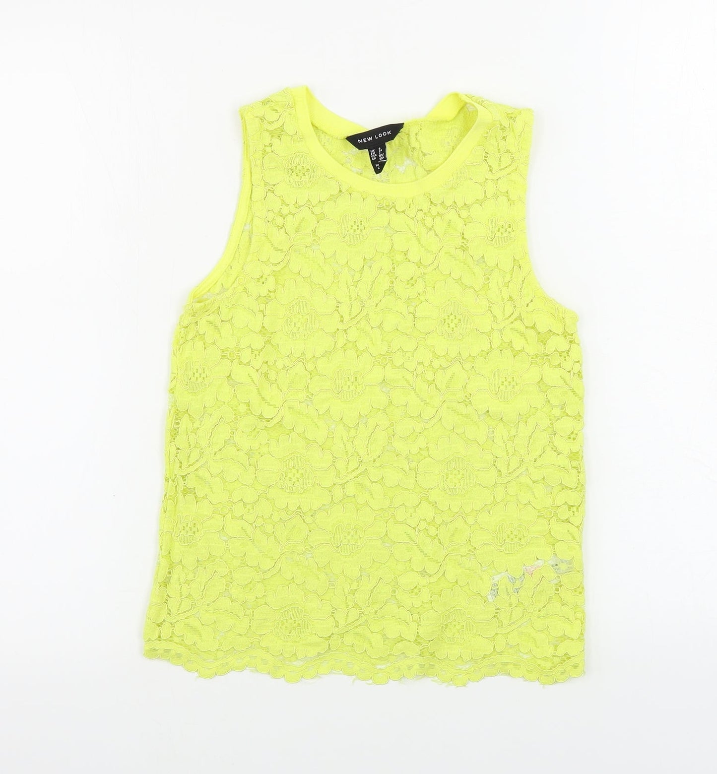Womens UK Size 6 New Look Yellow Basic Tank