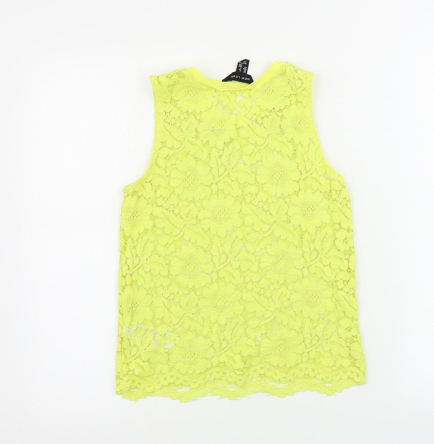 Womens UK Size 6 New Look Yellow Basic Tank