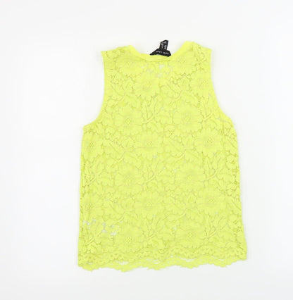 Womens UK Size 6 New Look Yellow Basic Tank
