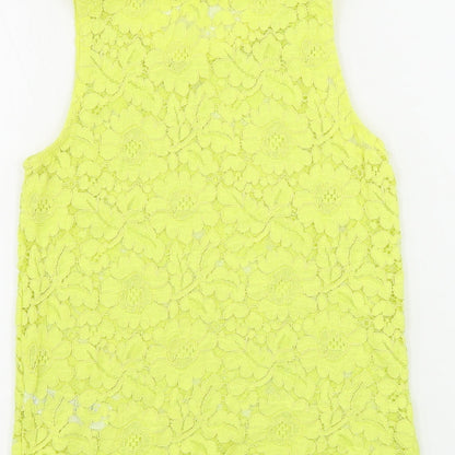 Womens UK Size 6 New Look Yellow Basic Tank