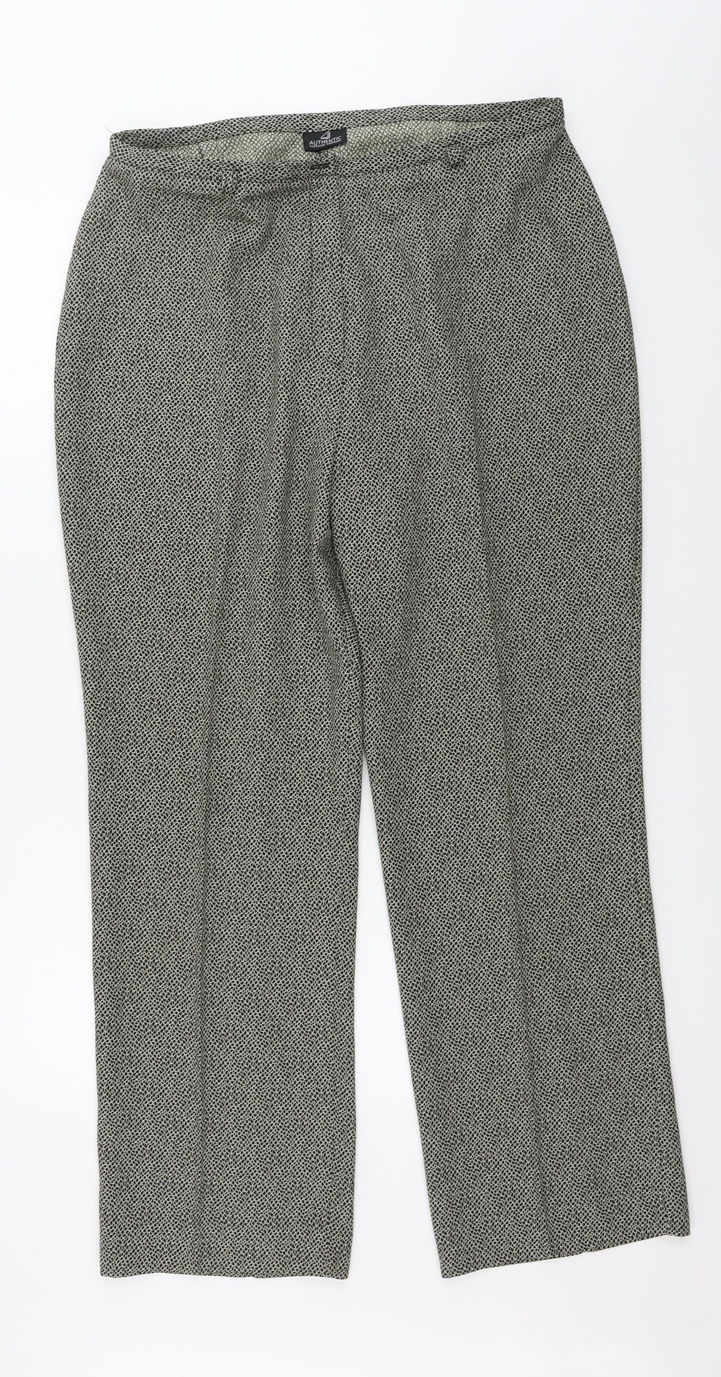 Authentic Womens Beige Animal Print  Trousers  Size 18 L29 in