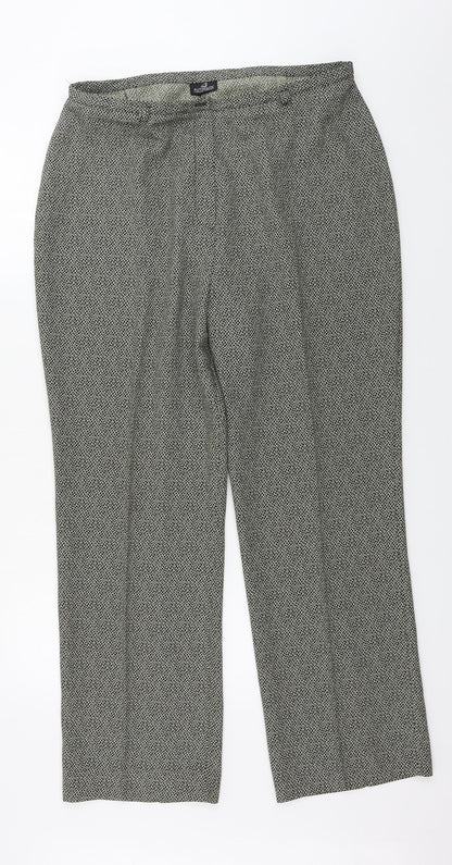 Authentic Womens Beige Animal Print  Trousers  Size 18 L29 in