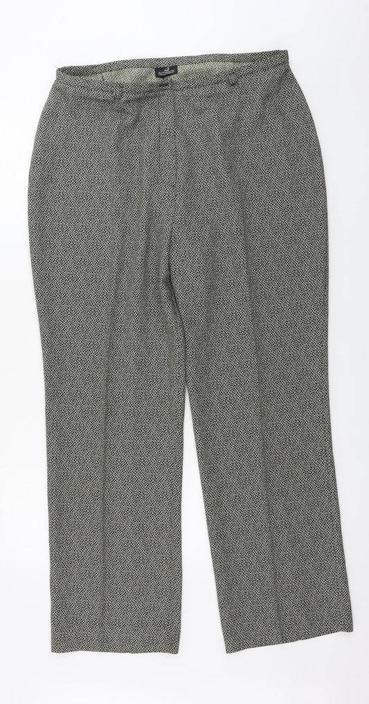 Authentic Womens Beige Animal Print  Trousers  Size 18 L29 in