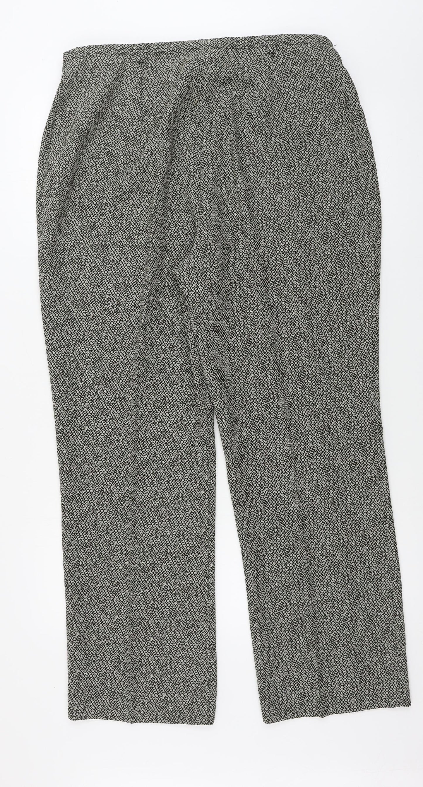 Authentic Womens Beige Animal Print  Trousers  Size 18 L29 in