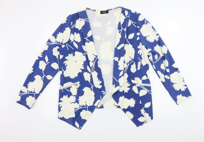 Klass Womens White Floral  Jacket Blazer Size 12