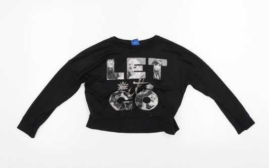 George Girls Black   Basic T-Shirt Size 8-9 Years