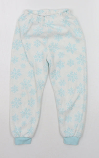 Primark Girls White Geometric  Top Pyjama Pants Size 4-5 Years  - STARS