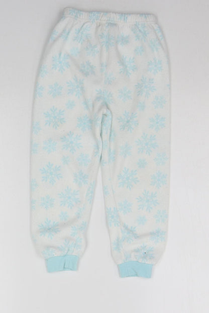 Primark Girls White Geometric  Top Pyjama Pants Size 4-5 Years  - STARS