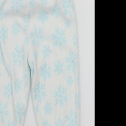 Primark Girls White Geometric  Top Pyjama Pants Size 4-5 Years  - STARS