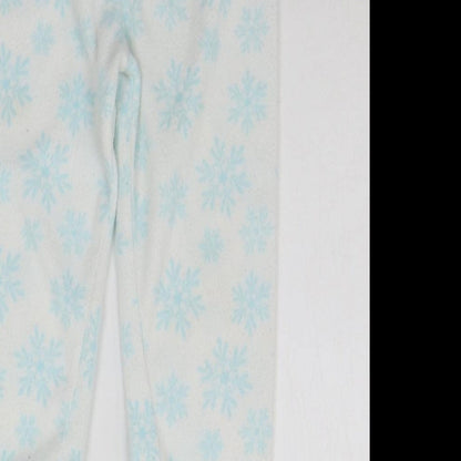 Primark Girls White Geometric  Top Pyjama Pants Size 4-5 Years  - STARS