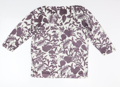 Soon Womens Purple Floral  Pullover Hoodie Size 12