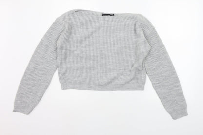 pretylittlething Womens Grey   Pullover Jumper Size 6