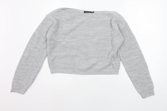 pretylittlething Womens Grey   Pullover Jumper Size 6