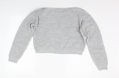 pretylittlething Womens Grey   Pullover Jumper Size 6