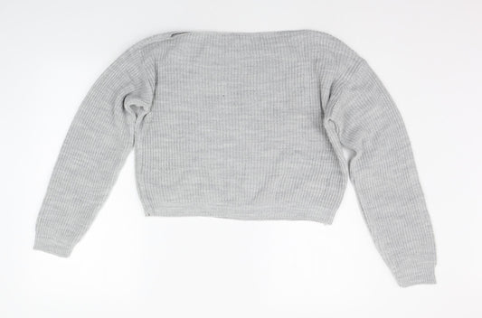 pretylittlething Womens Grey   Pullover Jumper Size 6