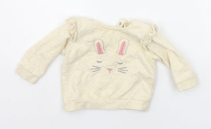 NEXT Baby Beige   Pullover Jumper Size 3-6 Months  - RABBIT