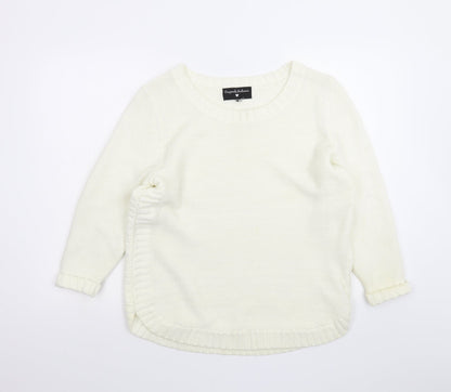 Womens UK Size XS Preworn White Pullover Jumper