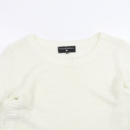 Womens UK Size XS Preworn White Pullover Jumper