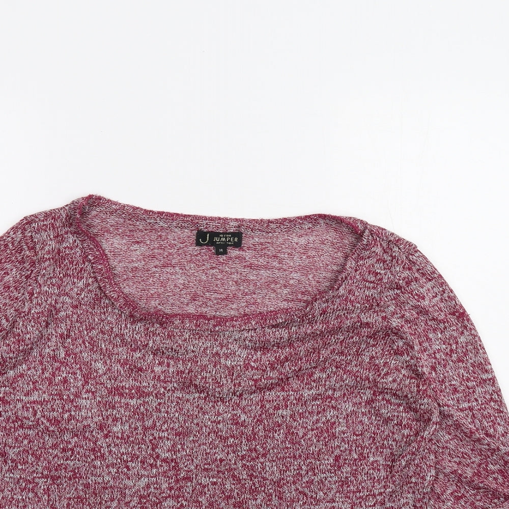 Womens UK Size 14 New Look Red Basic T-Shirt