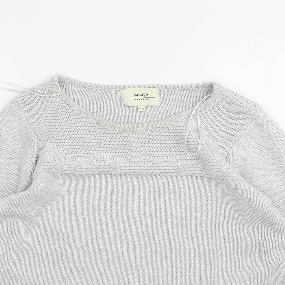 Womens UK Size 14 Papaya Grey Pullover Jumper