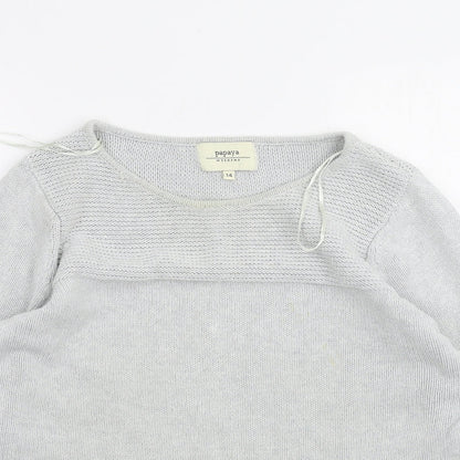 Womens UK Size 14 Papaya Grey Pullover Jumper
