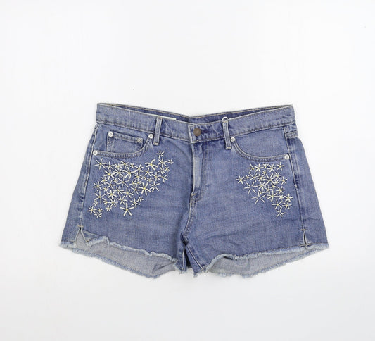 Gap Mens Blue  Denim Cargo Shorts Size 28 in