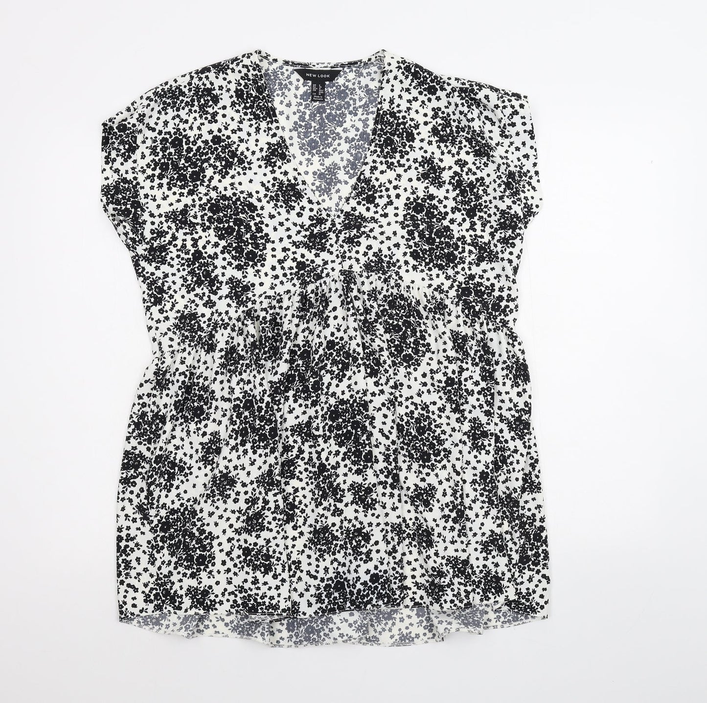 Womens UK Size 8 New Look White Basic Blouse