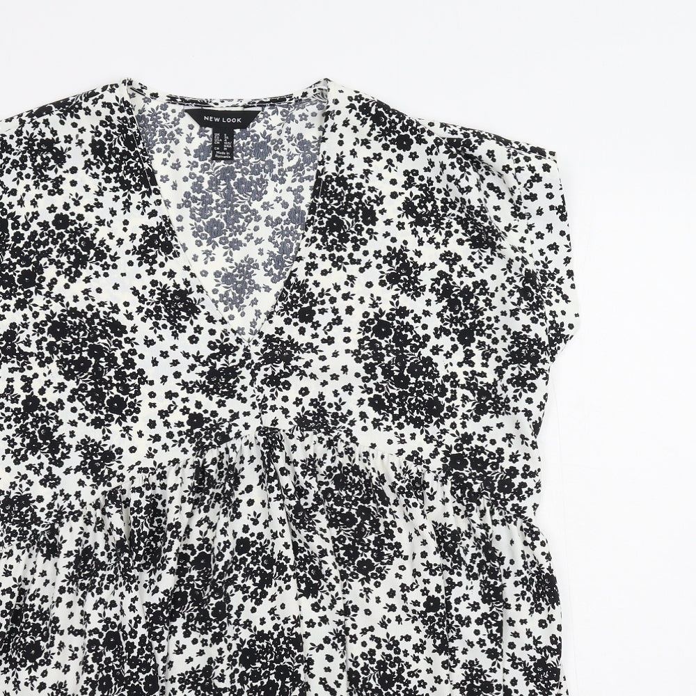 Womens UK Size 8 New Look White Basic Blouse