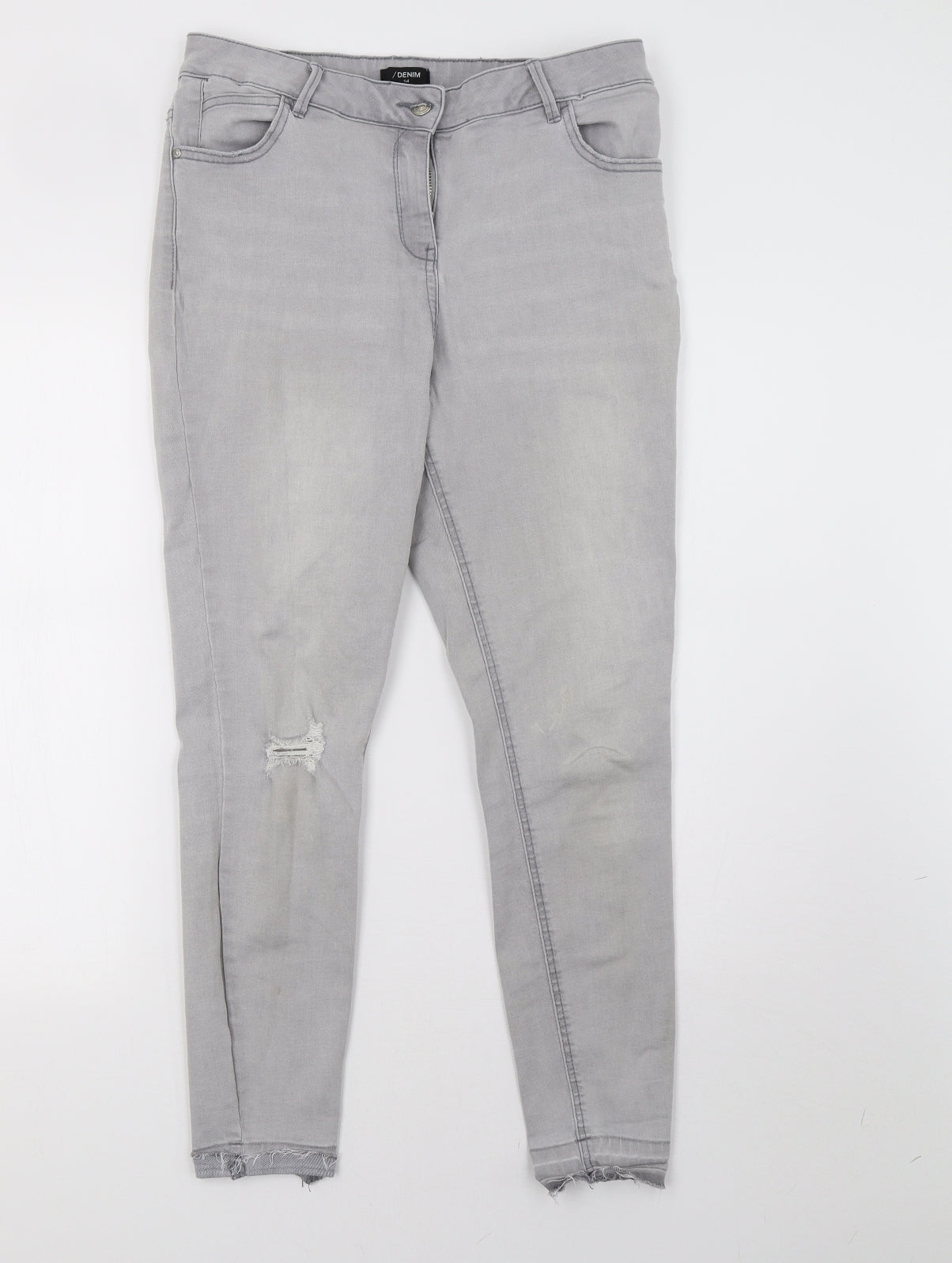 Matalan Womens Grey  Denim Skinny Jeans Size 14 L29 in