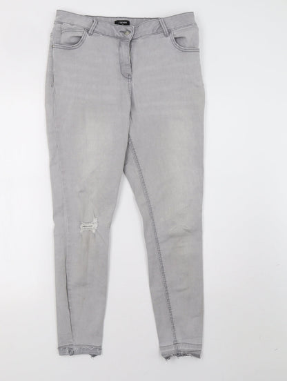Matalan Womens Grey  Denim Skinny Jeans Size 14 L29 in