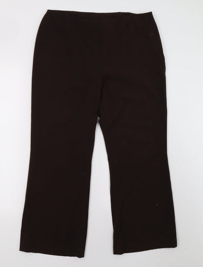 Womens UK Size 14 Preworn Regular Fit  Brown Trousers