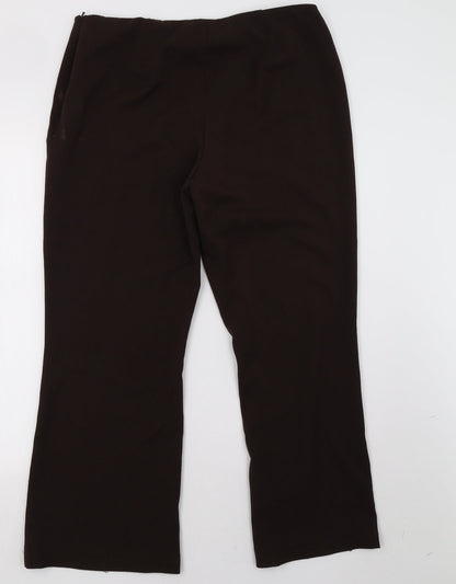 Womens UK Size 14 Preworn Regular Fit  Brown Trousers
