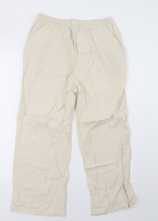 EWM Womens Beige   Trousers  Size 12 L26 in