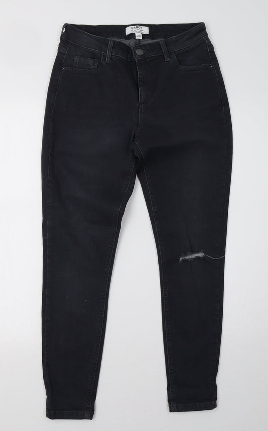 Dorothy Perkins Womens Black  Denim Skinny Jeans Size 10 L28 in