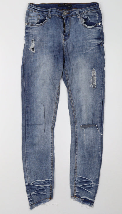 Womens UK Size 8 GIRL VIVI Regular Fit Skinny Blue Jeans