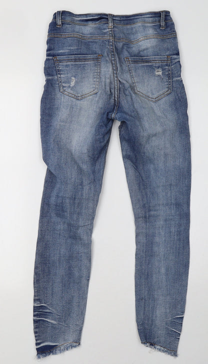Womens UK Size 8 GIRL VIVI Regular Fit Skinny Blue Jeans