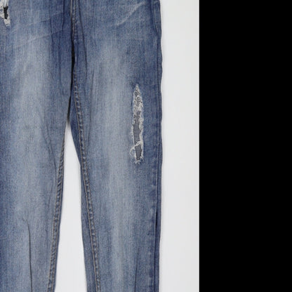 Womens UK Size 8 GIRL VIVI Regular Fit Skinny Blue Jeans
